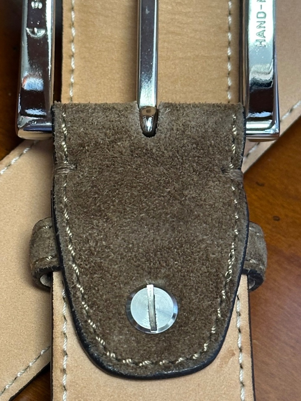 Di Bianco Farro Italian Suede Belt Mens SZ 36 - Picture 9 of 14